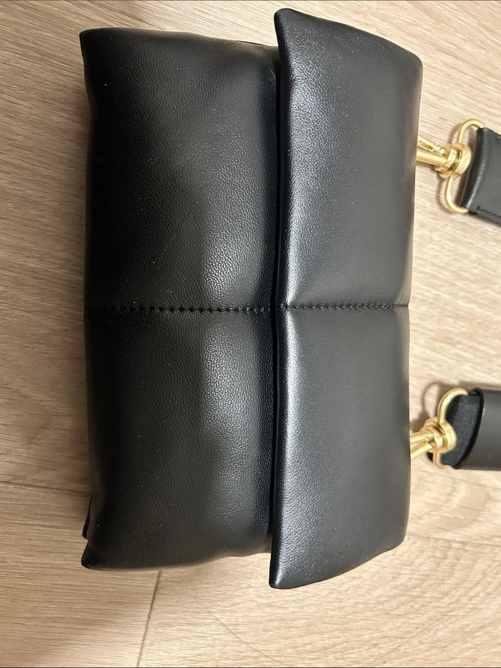 All Saints Black Padded Crossbody Bag with Logo Strap